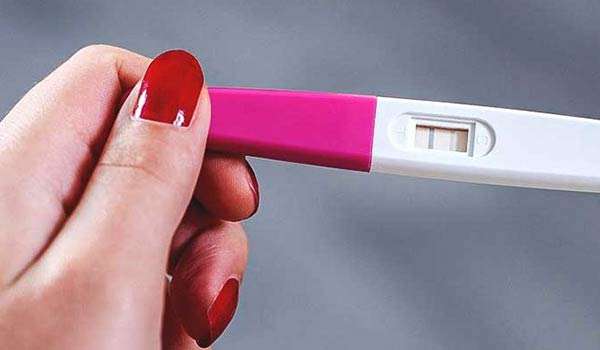 The appearance of a very light-line on the pregnancy-test before the period-date